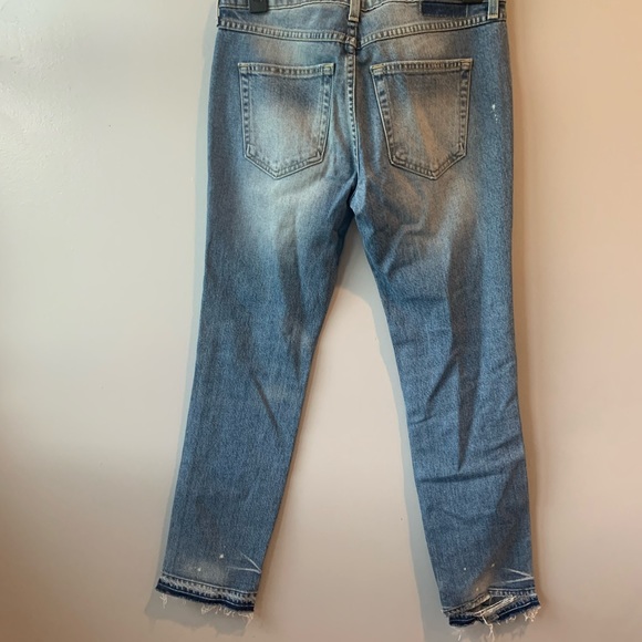AMO Kate Spin The Bottle Crop Distressed Jeans Destroyed Skinny Denim USA 26 - Picture 8 of 11